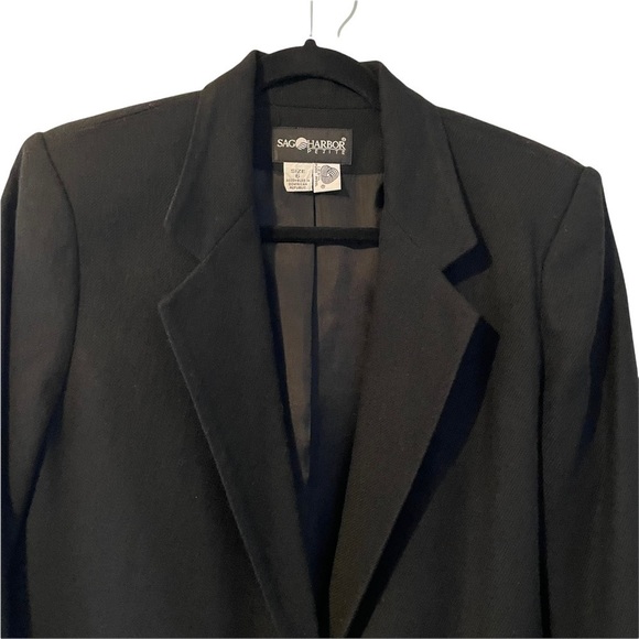 Sag Harbor Black 100% Vintage Wool Blazer with Single Button Closure Sz. 6P - Picture 10 of 10